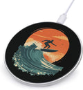 Surfer Surfing Riding The Wave Sunset Phone Charger Magnetic Charging Pad Anti-Slip with USB Cable