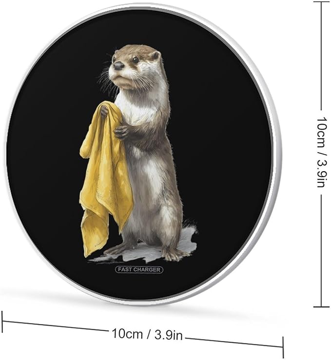 Otter Holding Towel Fast Portable Charger 10W Funny Graphic Phone Charging Pad with USB Cable