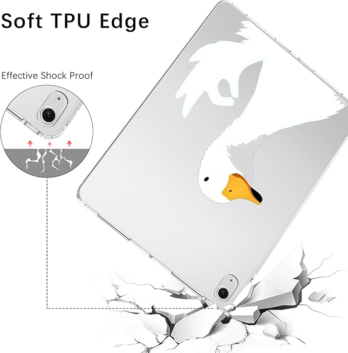 for iPad Pro 11(M4) 2024 5th GenNot Okay Goose Crystal Clear CaseSlim Lightweight Anti-Scratch Soft TPU Bumper Hard Acrylic Back Cover for Women