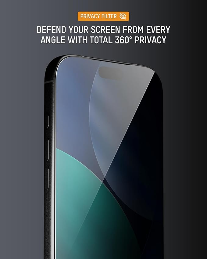 Mous Privacy Screen Protector Compatible with iPhone 17 Anti-Spy Tempered Glass Film Shatterproof with Easy Installation Tool