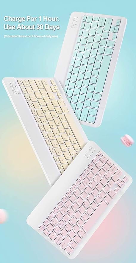Keyboard Case for iPad Air 11 inch (M3 2025/M2 2024) with Mouse Case for iPad Air 5th/4th Gen with Keyboard Cover with Pencil Holder Pink