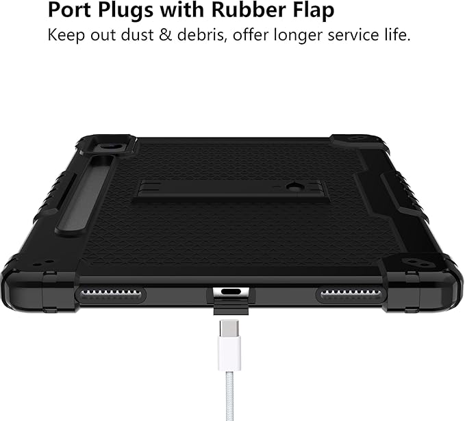 Case for Lenovo Tab P12 12.7 Inches Tablet Case Shockproof Hybrid Kids Case with Screeen Protector for Lenovo tab P12/Xiaoxin Pad Pro 12.7 Tablet Case TB370FU/TB371FC (Black/Black/1 PC)