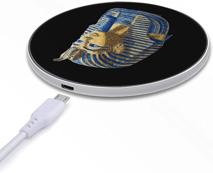 Ancient Egyptian Mask Fast Portable Charger 10W Funny Graphic Phone Charging Pad with USB Cable