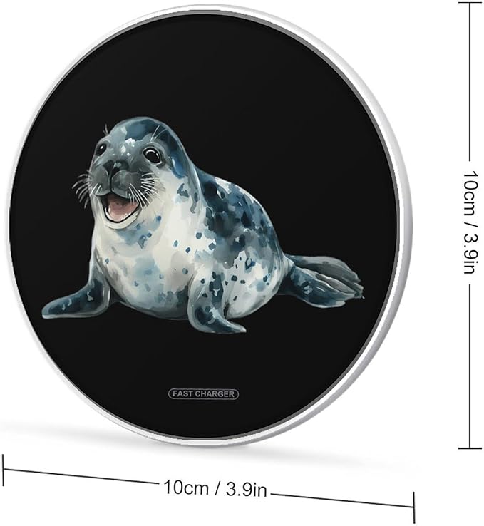 Sea Seal Fast Portable Charger 10W Funny Graphic Phone Charging Pad with USB Cable
