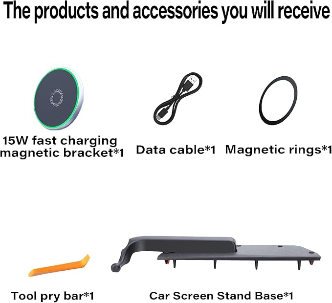 Car Phone Holder for 2020-2026 Toyota Highlander Accessories 15W Fast Wireless Charger Magnetic Cell Phone Mount Hands-Free 360 Degree Rotation Dashboard Original-Size Replacement Model