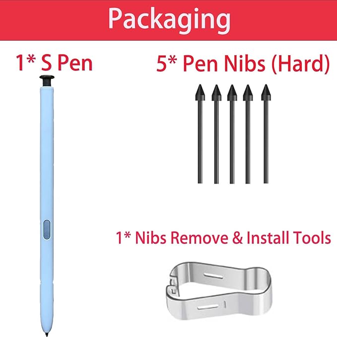 S22 Ultra S Pen (with-Bluetooth) Replacement for Samsung Galaxy S22 Ultra Stylus Pen (4096 Pressure Levels) + Replacement Tips/Nibs (Blue)