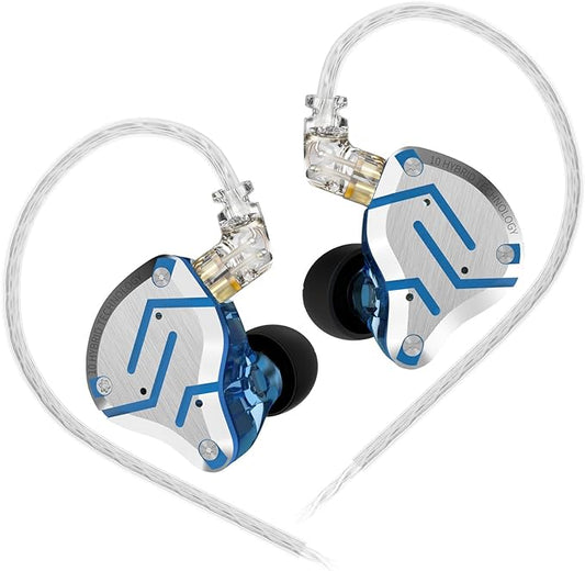 KZ ZS10 Pro in Ear MonitorBass KZ Earbuds4BA 1DD Wired Earbuds Headphone Multi Driver IEM Earphone for SystermIEM Headphone on Stage in Ear Monitor for Singer Guitarist (Glare Blue No Mic)
