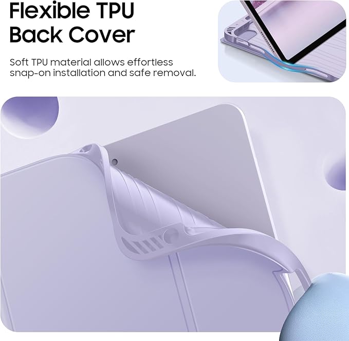 Fintie Backlit Keyboard Case for iPad Air 11-inch M4/M3/M2 (2026/2025/2024) iPad Air 5th/4th Gen 10.9 Inch - Soft TPU Cover with 7 Color Backlight Detachable Bluetooth Keyboard Lilac Purple