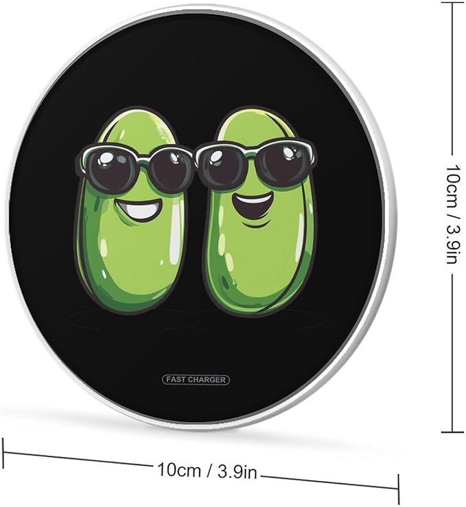 Cool Green Beanses Wireless Charger Anti-Slip Wireless Charging Pad Slim Charger Mat for Men Women