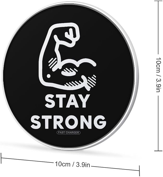 Stay Strong Muscular Arms Fast Portable Charger 10W Funny Graphic Phone Charging Pad with USB Cable