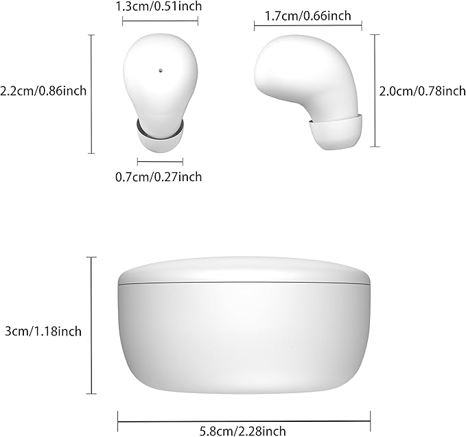 Mini Invisible Headphones Bluetooth 5.4 True Wireless Hidden in-Ear Earphones Sport Audio EarbudComfortable Mini Earbuds for Sleep Friendly Side Sleeping Earphones for Work (White)