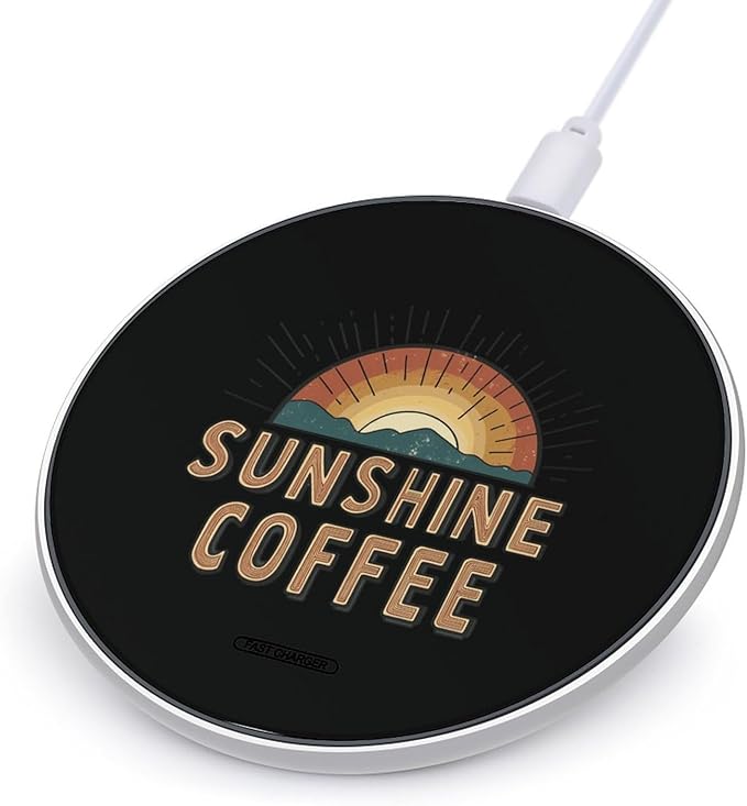 Sunshine and Coffee Wireless Charger Anti-Slip Wireless Charging Pad Slim Charger Mat for Men Women