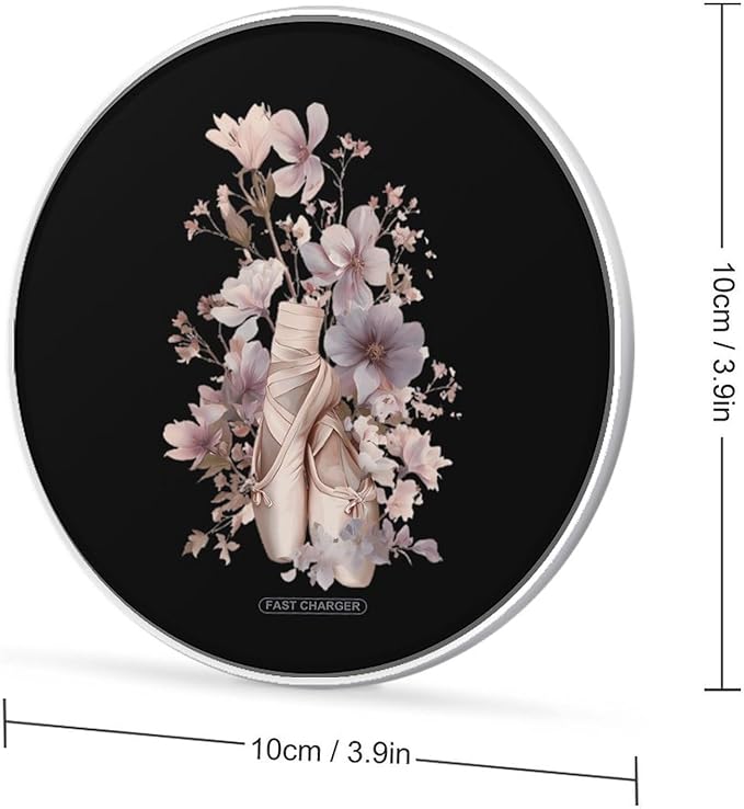 Ballet Dancer Florals Fast Portable Charger 10W Funny Graphic Phone Charging Pad with USB Cable