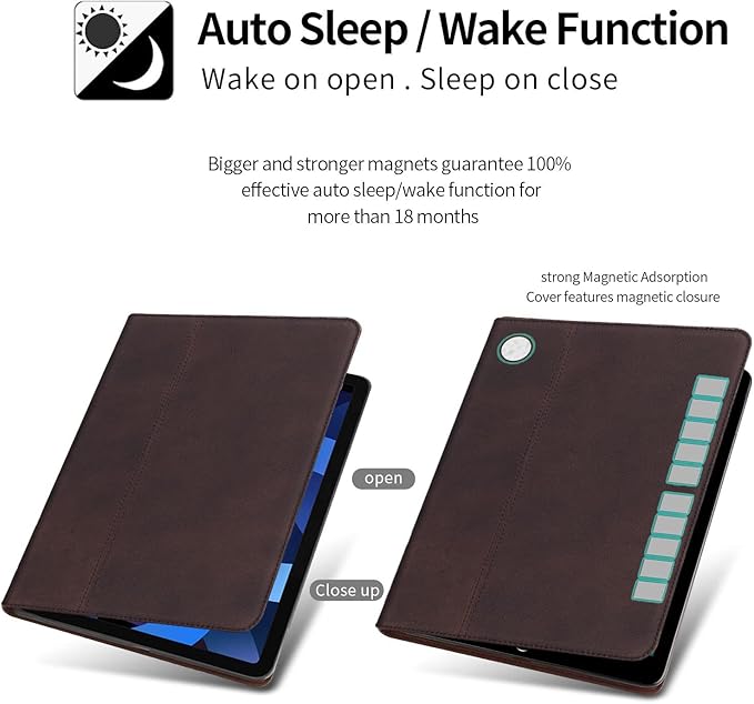 Gexmil Genuine Leather Case for iPad mini 7 (A17 Pro) 2024 / iPad mini 6 Generation 2021 8.3 InchPencil HolderShockproof Cowhide CoverAuto Sleep/WakePencil 2 Wireless ChargingSand Dark Brown