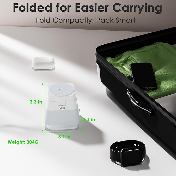 Minthouz 3 in 1 Charging Station for iPhone Wireless Charger for Apple MagSafe Charger with Night Light 360° Rotation Compatible with iPhone 16 15 14 13 12 Pro Apple Watch &amp AirPods Pro 4