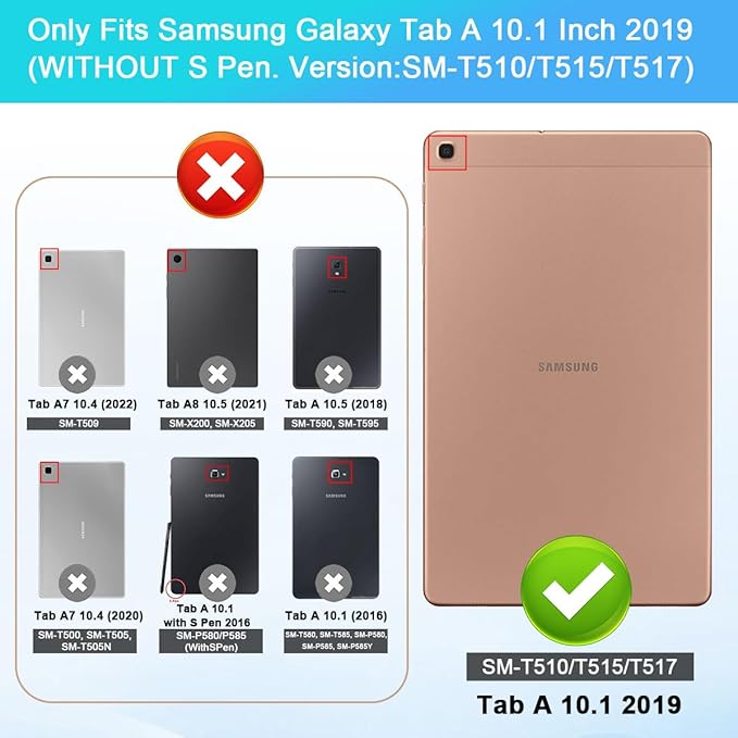 for Samsung Galaxy Tab A 10.1 2019 Case (SM-T510/T515) (NOT for A10.1 2016 A7 10.4 2022/2020 A8 10.5 2021/A10.5 2018) Glitter Sunflower Heavy Duty Rugged Bumper Protective Kickstand Case