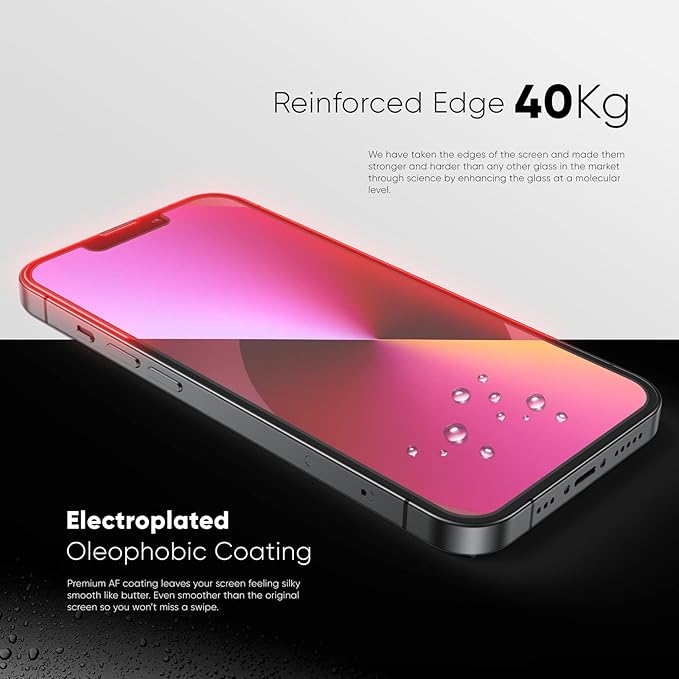 FLOLAB NanoArmour for iPhone 14 Pro Max Anti-Glare Screen Protector - Premium Tempered Glass Matte Surface Smooth Touch Easy Installation Anti-Dust