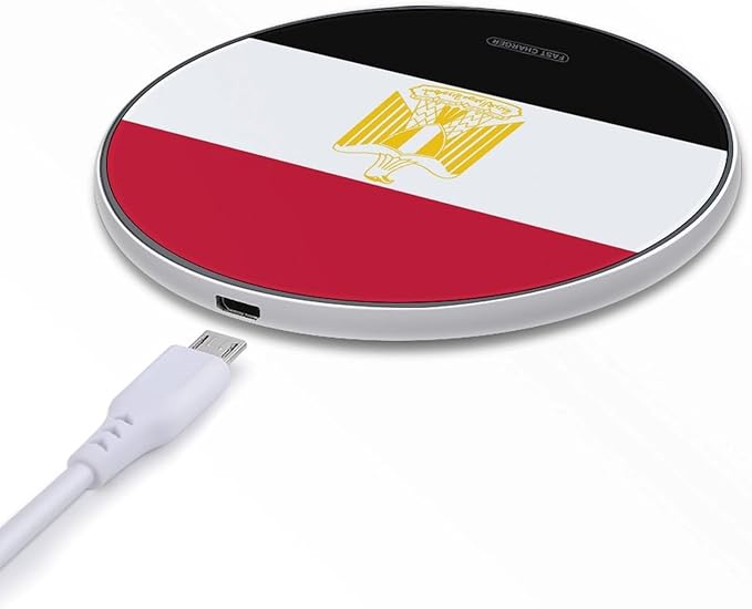 Flag of Egypt Fast Portable Charger 10W Funny Graphic Phone Charging Pad with USB Cable