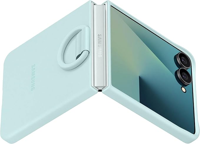 Samsung Galaxy Z Flip7 Official Ring Phone Case Silicone Easy to Carry Soft Sleek US Version Mint
