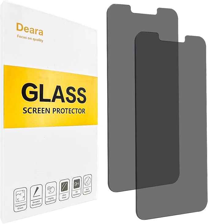 Deara ArmorPro 9H+ Tempered Glass Privacy Screen Protector for iPhone 14 Plus/iPhone 13 Pro Max [6.7 Inch] Anti Spy Case Friendly (Longest Durable) 2 Pack