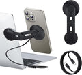 Laptop Phone Holder Magnetic Phone Stand 15W Fast Wireless Charger for MagSafe for iPhone 17/16/15/14/13/12 &amp All Phones for Tesla (Black)