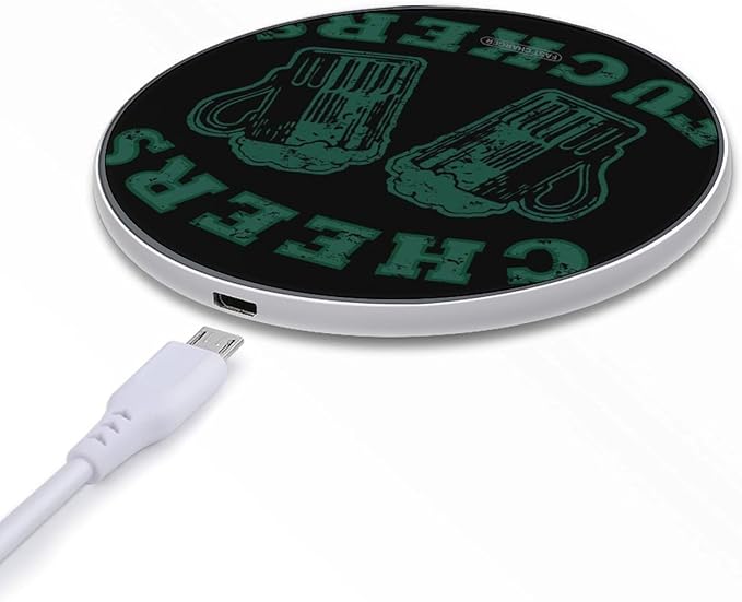 Cheers Fuckers St Day Partick Phone Charger Magnetic Charging Pad Anti-Slip with USB Cable