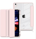 Batianda Hybrid Case for 11-inch iPad Air 2024 M2 Chip/iPad Air 5th/4th 10.9 inch [Built-in Pencil Holder] Shockproof Cover with Clear Back Shell TPU BumperLight Pink