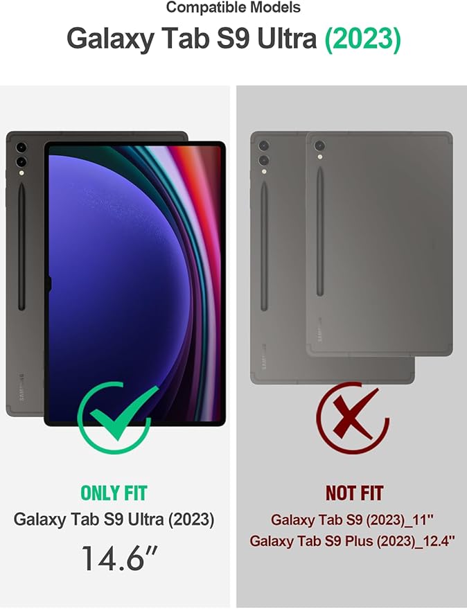 Poetic TurtleSkin Case for Samsung Galaxy Tab S10 Ultra (2024 Release) / S9 Ultra (2023 Release) 14.6 inch Case with S Pen Holder Heavy Duty Shockproof Kids Friendly Protective Silicone Cover Black