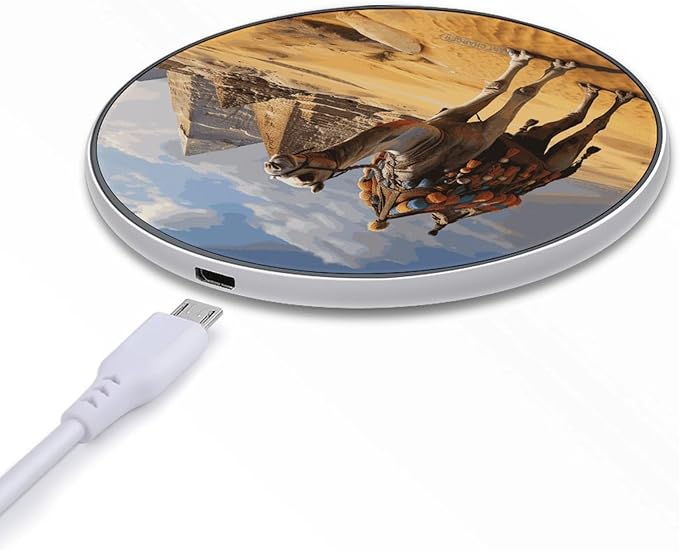 Pyramid Camel Wireless Charger Fast Wireless Charging Pad with USB Cable 10W Anti-Slip Magnetic Wireless Charger Portable Slim Charger Puck Travel Charging Station