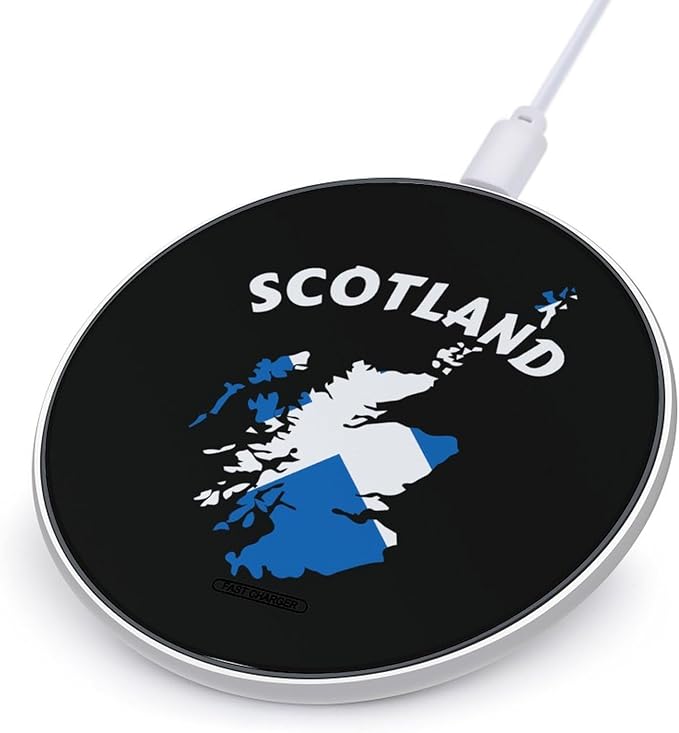 Scotland Map Flag Fast Portable Charger 10W Funny Graphic Phone Charging Pad with USB Cable
