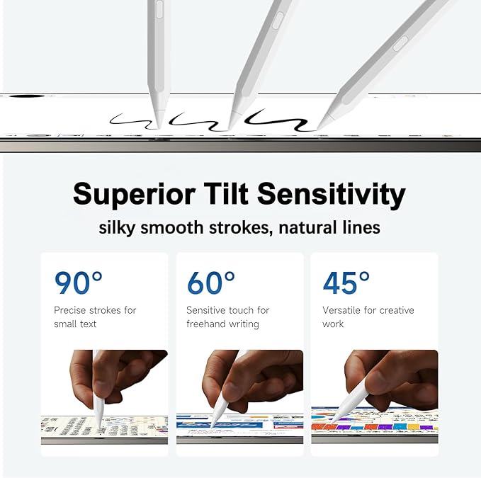 Stylus Pencil for iPad Pencil Pro 11th A16/10th/9th GenFast Charger Active iPad PenciliPadstylus Pen for 2018-2025 iPad11 A16/10/9/8/7/6iPadPro 11/12.9/13/M4iPadAir 3/4/5/6/M2iPadMini 5/6/7Gen