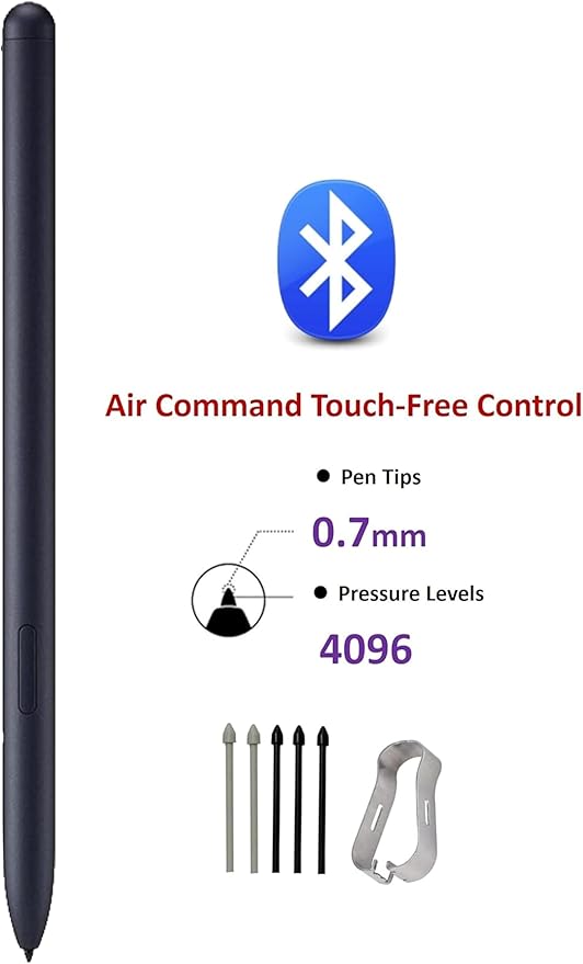 S Pen Tab S9 Tab S10 Pen (WithBluetooth) for Samsung Galaxy Tab S9/S9+/S9 UltraTab S10+/S10 Ultra Stylus Pen Air Command for Personalized Actions (S Pen-Black)