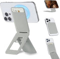 iontech Phone Stand Tripod Wallet Compatible with MagSafe iPhone 17/16/15/14/13/12 Series 3 in 1 Strong Magnetic Phone Holder Vegan Leather Wallet Lightweight &amp Adjustable Cell Phone Stand (Gre