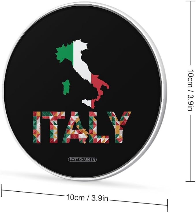 Italy Map Art Fast Portable Charger 10W Funny Graphic Phone Charging Pad with USB Cable