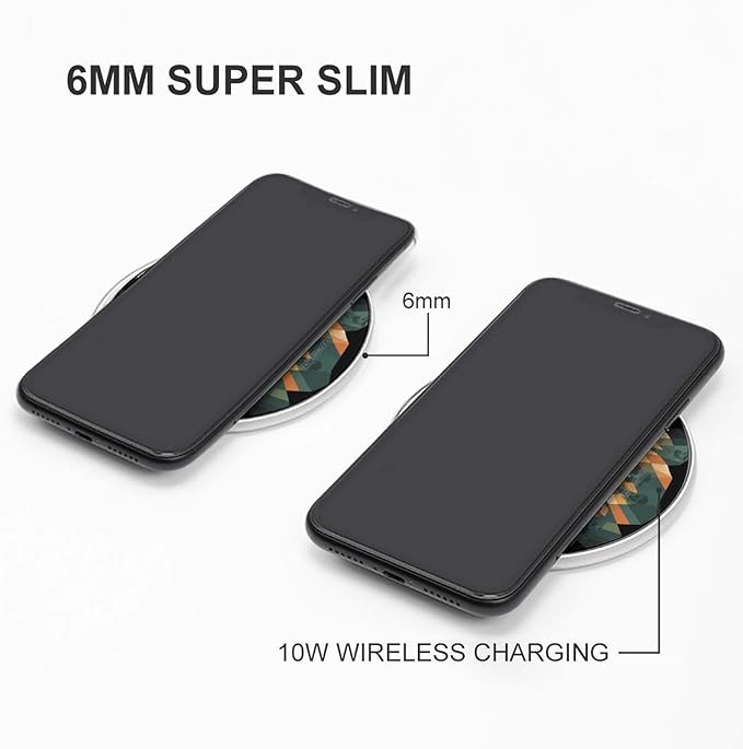 Geometric Art Wolf Mountains Phone Charger Magnetic Charging Pad Anti-Slip with USB Cable
