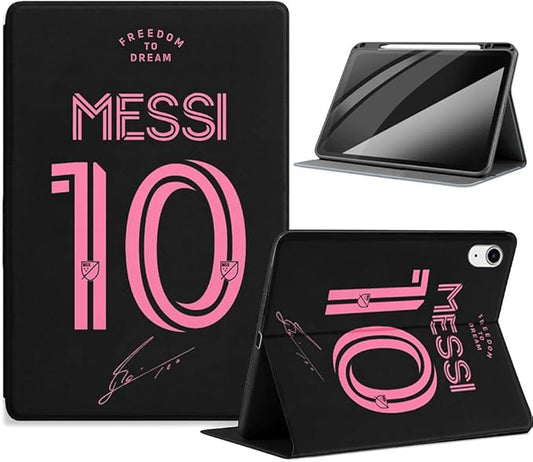 ZERMU Case for iPad (A16) 11th/10th Generation 11''/10.9'' (2025/2022) Mess%i #10 Argentina Soccer Shockproof Magnetic Cover [Auto Sleep/Wake] with Pencil Holder