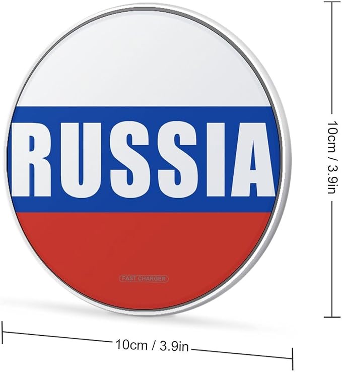Flag of Russia Fast Portable Charger 10W Funny Graphic Phone Charging Pad with USB Cable