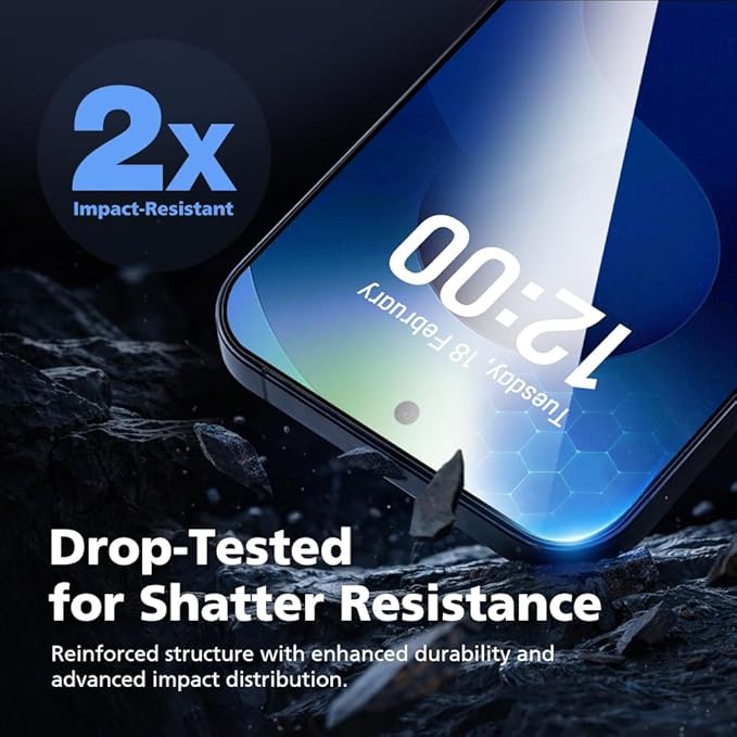 2 PACK Privacy Screen Protector for Samsung Galaxy S25/Galaxy S24 [27° Anti-Spy] 9H Hardness Shatterproof Tempered Glass [Auto Dust Removal Installation] Fingerprint ID Unlock Bubble Free Case-Frien