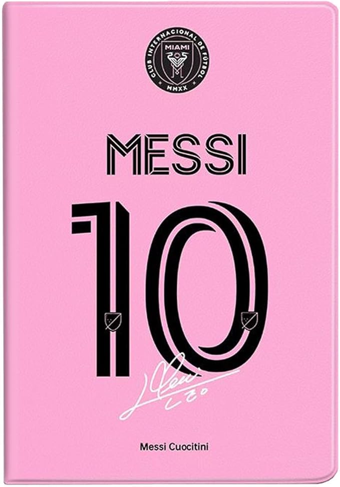 ZERMU Case for iPad (A16) 11th/10th Generation 11''/10.9''(2025/2022) Mess%i #10 Miam-i Soccer Shockproof Magnetic Cover [Auto Sleep/Wake] with Pencil Holder Multi-Angle Stand Touch ID Support