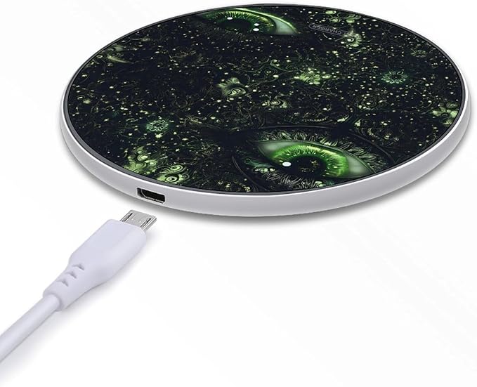 Green Eye Mandala Phone Charger Magnetic Charging Pad Anti-Slip with USB Cable