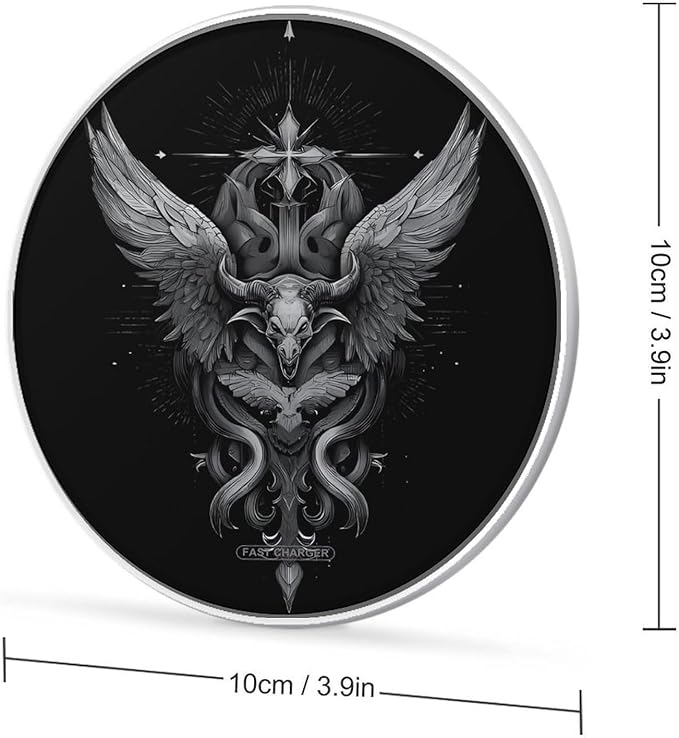 Baphomet Wing Inspired Phone Charger Magnetic Charging Pad Anti-Slip with USB Cable