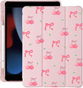 Cute Kawaii Bow Cherry for iPad Air 13 Inch Case M3 2025/M2 2024 with Pencil Holder Auto Sleep/Wake Pink Leather Soft TPU Back Cover