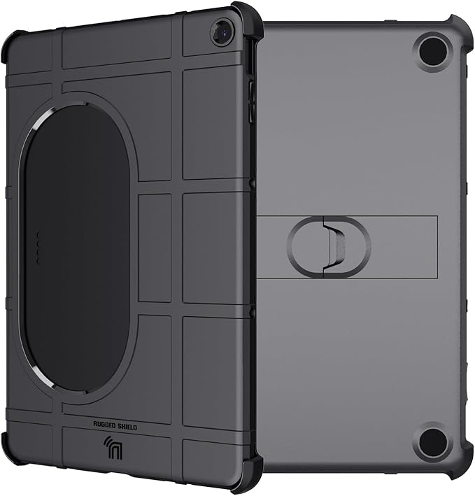 Case and Travel Cover for Google Pixel Tablet (2023) Nakedcellphone Special Ops Rugged Shield and Hard Shell View Stand Companion - Matte Black