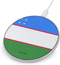 Flag of Uzbekistan Fast Portable Charger 10W Funny Graphic Phone Charging Pad with USB Cable
