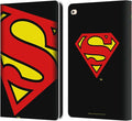 Head Case Designs Officially Licensed Superman DC Comics Oversized Logos Leather Wallet Case Compatible with Apple iPad Air 2 (2014)