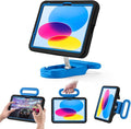 Kids Case for iPad (A16) 11th/10th Gen 10.9'' 2025/2022Adjustable Portrait/Landscape Stand/Drop Proof with HandleChild Friendly Case for iPad Air 11 (M4/M3/M2) 2026/2025/2024 (BlackBlue)