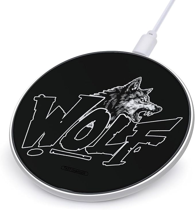 Wolf with Fangs Phone Charger Magnetic Charging Pad Anti-Slip with USB Cable