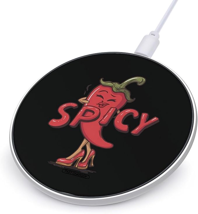 Spicy Hot Chili Pepper Fast Portable Charger 10W Funny Graphic Phone Charging Pad with USB Cable