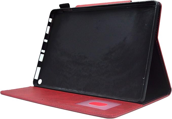 Folio Case for Amazon Kindle Fire HD 8/Fire HD 8 Plus (12th/10th Generation 2024/2022/2020) 8 UUcovers PU Leather Magnetic Smart Cover with Stand/Pencil Holder/Pockets [Auto Sleep/Wake] Red