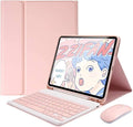 Keyboard Case for iPad Air 11 inch (M3 2025/M2 2024) with Mouse Case for iPad Air 5th/4th Gen with Keyboard Cover with Pencil Holder Pink